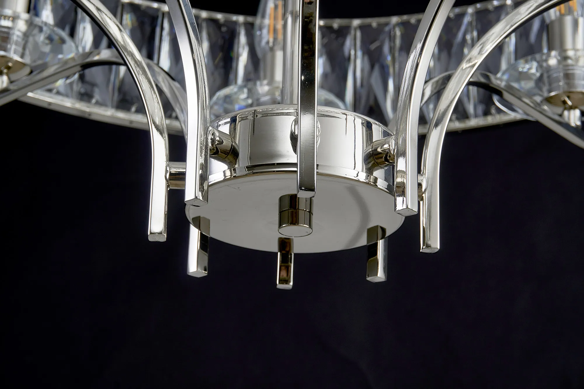 Vivienne Crystal Pendant/Semi Ceiling 8 Light Polished Nickel IL31820  Diyas Vivienne Polished Nickel